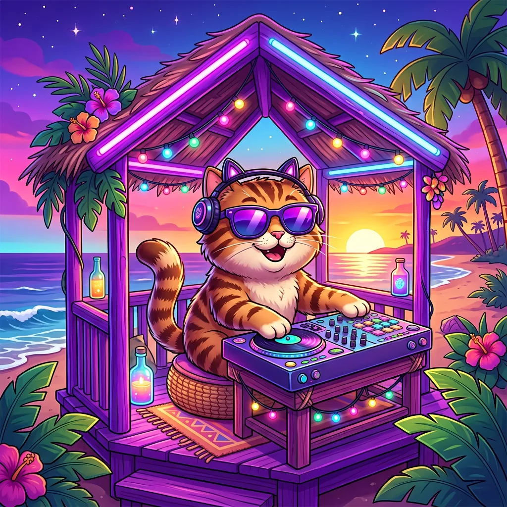 Sunglasses cat character